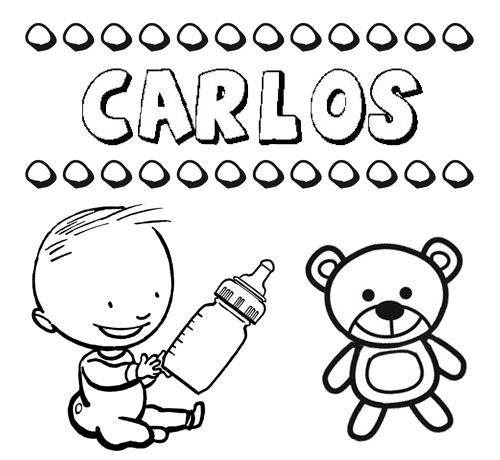 Dibujo del nombre Carlos para colorear, pintar e imprimir