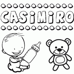 Dibujo del nombre Casimiro para colorear, pintar e imprimir