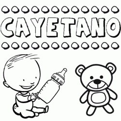Dibujo del nombre Cayetano para colorear, pintar e imprimir