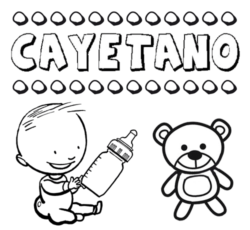 Dibujo del nombre Cayetano para colorear, pintar e imprimir