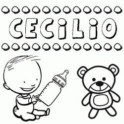 Dibujo del nombre Cecilio para colorear, pintar e imprimir