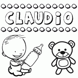 Dibujo del nombre Claudio para colorear, pintar e imprimir