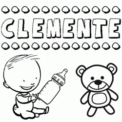 Dibujo del nombre Clemente para colorear, pintar e imprimir