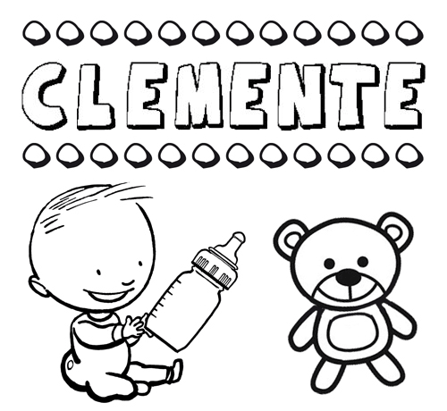 Dibujo del nombre Clemente para colorear, pintar e imprimir