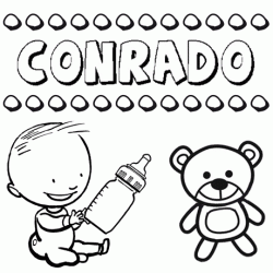 Dibujo del nombre Conrado para colorear, pintar e imprimir