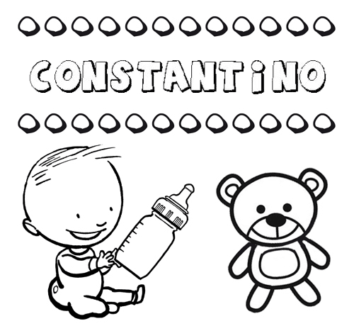 Dibujo del nombre Constantino para colorear, pintar e imprimir
