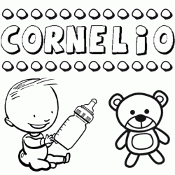 Dibujo del nombre Cornelio para colorear, pintar e imprimir