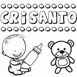 Dibujo del nombre Crisanto para colorear, pintar e imprimir
