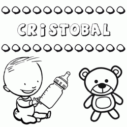 Dibujo del nombre Cristóbal para colorear, pintar e imprimir
