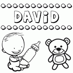 Dibujo del nombre David para colorear, pintar e imprimir