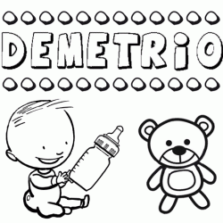 Dibujo del nombre Demetrio para colorear, pintar e imprimir