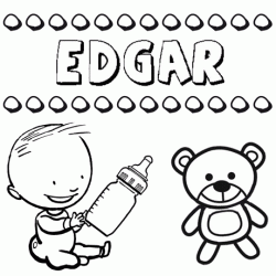 Dibujo del nombre Edgar para colorear, pintar e imprimir
