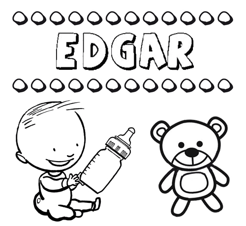 Dibujo del nombre Edgar para colorear, pintar e imprimir
