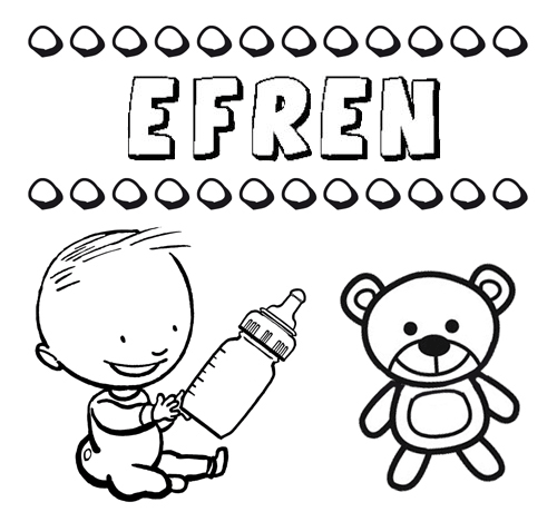 Dibujo del nombre Efrén para colorear, pintar e imprimir