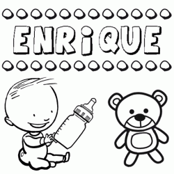 Dibujo del nombre Enrique para colorear, pintar e imprimir