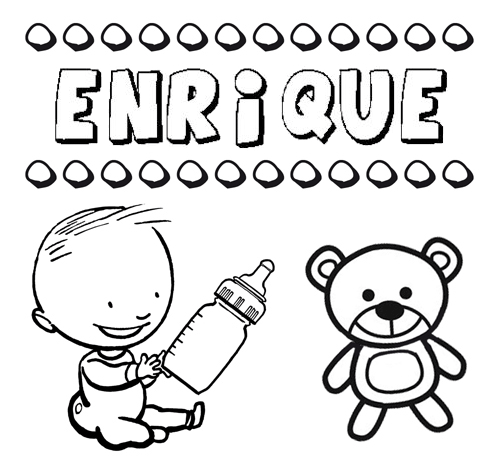 Dibujo del nombre Enrique para colorear, pintar e imprimir