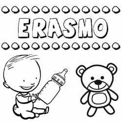 Dibujo del nombre Erasmo para colorear, pintar e imprimir