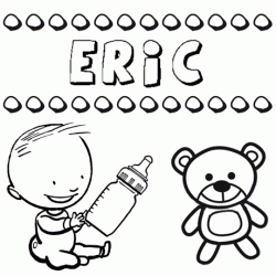 Dibujo del nombre Eric para colorear, pintar e imprimir