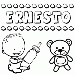Dibujo del nombre Ernesto para colorear, pintar e imprimir
