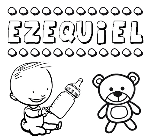 Dibujo del nombre Ezequiel para colorear, pintar e imprimir