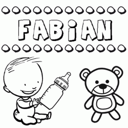Dibujo del nombre Fabián para colorear, pintar e imprimir