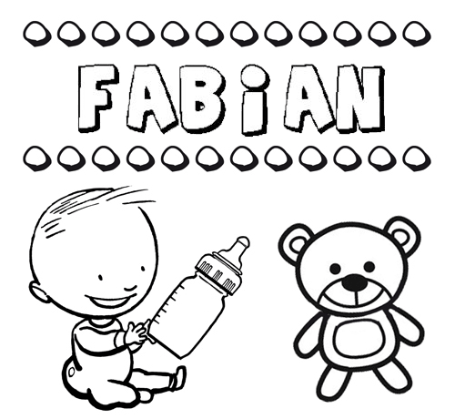 Dibujo del nombre Fabián para colorear, pintar e imprimir