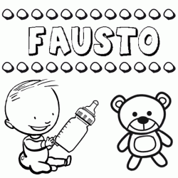 Dibujo del nombre Fausto para colorear, pintar e imprimir