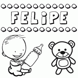 Dibujo del nombre Felipe para colorear, pintar e imprimir