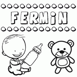 Dibujo del nombre Fermín para colorear, pintar e imprimir