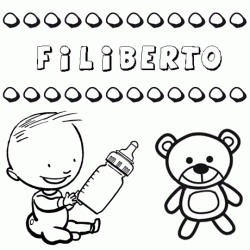Dibujo del nombre Filiberto para colorear, pintar e imprimir