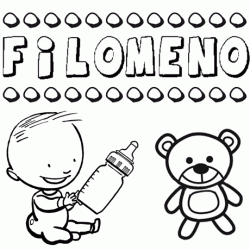 Dibujo del nombre Filomeno para colorear, pintar e imprimir