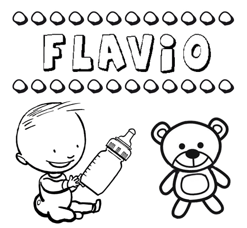 Dibujo del nombre Flavio para colorear, pintar e imprimir