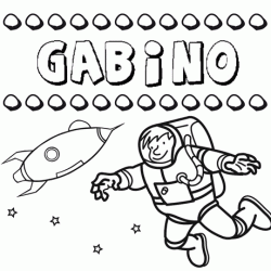 Dibujo del nombre Gabino para colorear, pintar e imprimir