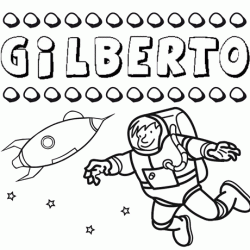 Dibujo del nombre Gilberto para colorear, pintar e imprimir