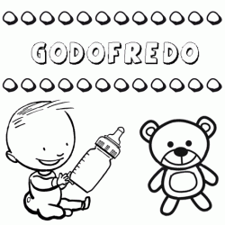 Dibujo del nombre Godofredo para colorear, pintar e imprimir