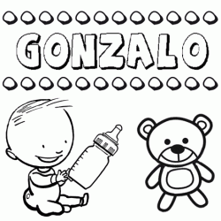 Dibujo del nombre Gonzalo para colorear, pintar e imprimir