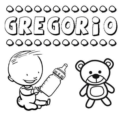 Dibujo del nombre Gregorio para colorear, pintar e imprimir