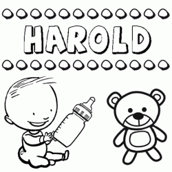 Dibujo del nombre Harold para colorear, pintar e imprimir