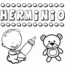 Dibujo del nombre Herminio para colorear, pintar e imprimir