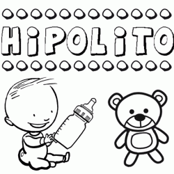 Dibujo del nombre Hipólito para colorear, pintar e imprimir