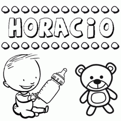 Dibujo del nombre Horacio para colorear, pintar e imprimir