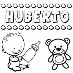 Dibujo del nombre Huberto para colorear, pintar e imprimir
