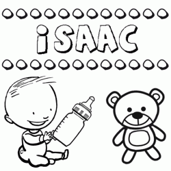 Dibujo del nombre Isaac para colorear, pintar e imprimir
