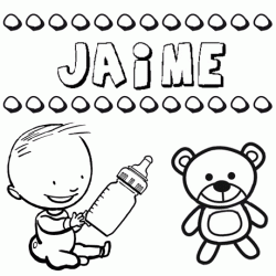 Dibujo del nombre Jaime para colorear, pintar e imprimir