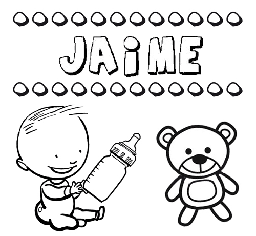 Dibujo del nombre Jaime para colorear, pintar e imprimir