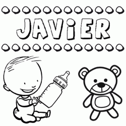 Dibujo del nombre Javier para colorear, pintar e imprimir