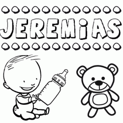 Dibujo del nombre Jeremías para colorear, pintar e imprimir