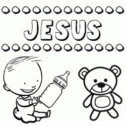 Dibujo del nombre Jesús para colorear, pintar e imprimir