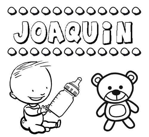 Dibujo del nombre Joaquín para colorear, pintar e imprimir
