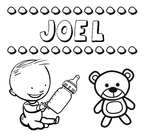 Dibujo del nombre Joel para colorear, pintar e imprimir
